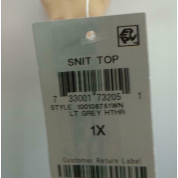 Style Co 1X Plus Snit Top Heathered Long Sleeve Lightweight Shirt Layering Work - Picture 9 of 10